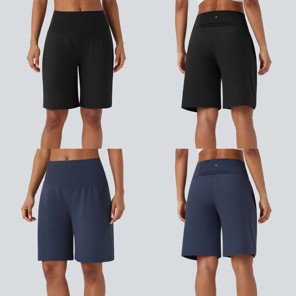 Halara SoftlyZero Airy High Waisted Pockets Cool Touch Yoga Bermuda Shorts - Picture 1 of 7